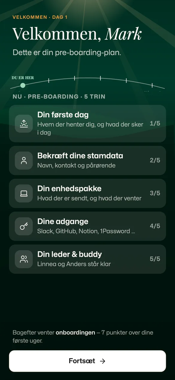 Onboarding-guide: pre-boarding-planen før første dag
