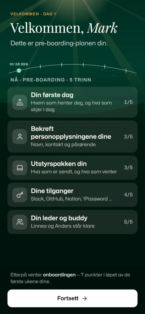 Onboarding-guide: pre-boarding-planen før første dag